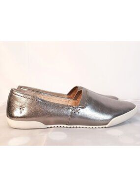 Frye Melanie Metallic Leather Slip On Sneakers 7.5 Low Profile Flat